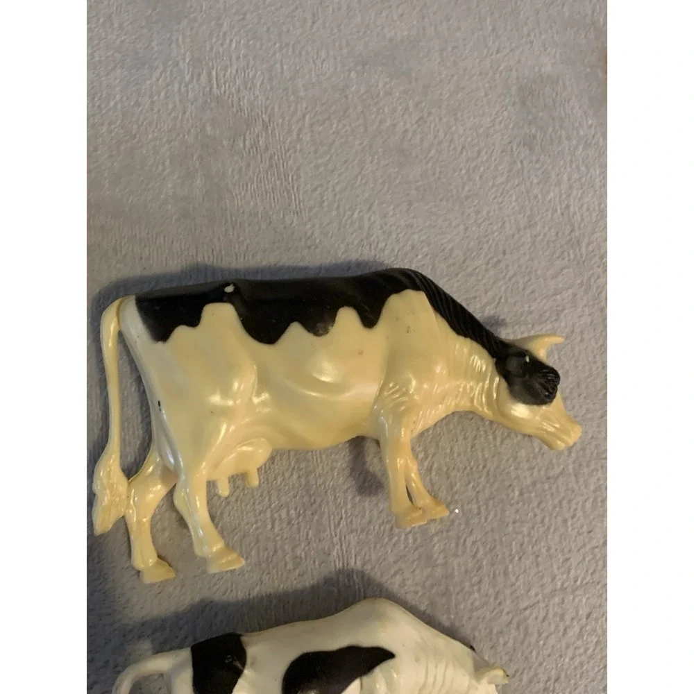 Vintage Lot Nylint Black And White Bull Small Large Cow Pig Plastic Toy 3